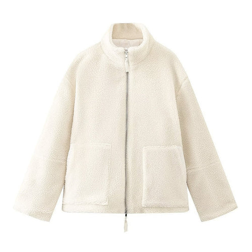 Drune | Übergröße Zip up Fleecejacke Gemütliche Winteroberbekleidung