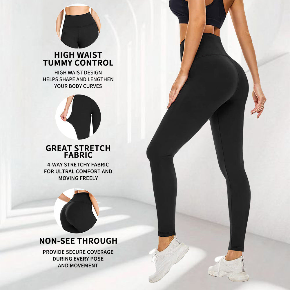 Damen Hochwertige Sportleggings mit seamless Design und hohem Bund Drune