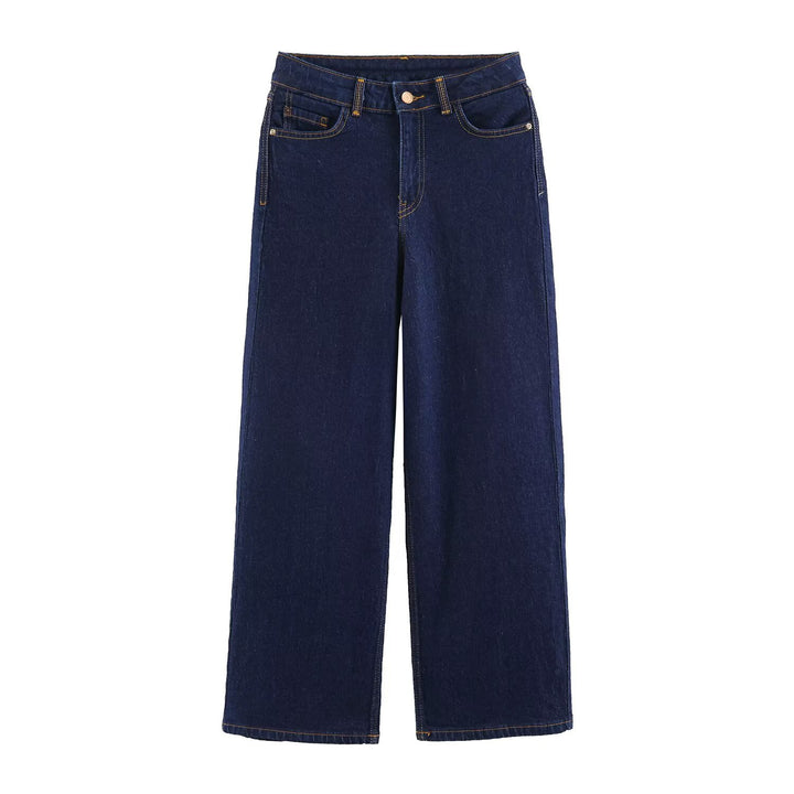 Damen Hochtaillierte Cropped Jeans mit weitem Bein und Fünf‑Taschen‑Schnitt Drune