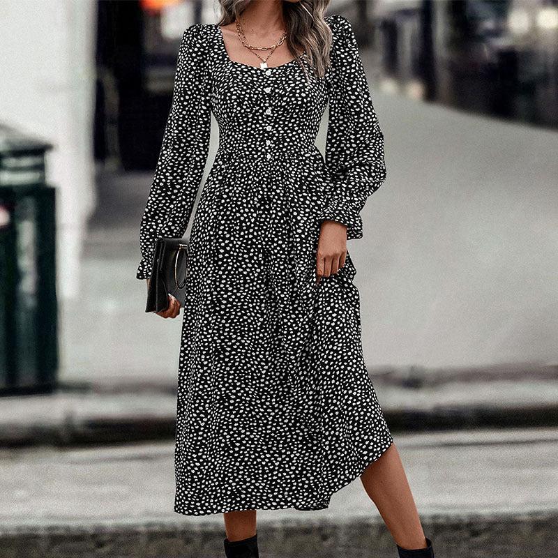 Damen Midi-Kleid mit Blumenmuster Drune