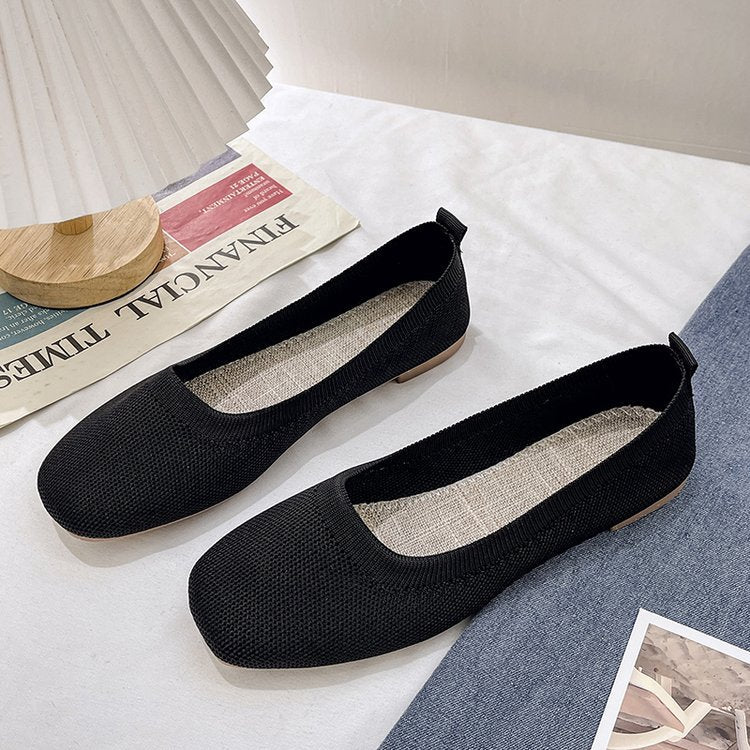 Damen Bequeme Slip-On Ballerinas mit atmungsaktiver Obermaterialstruktur Drune