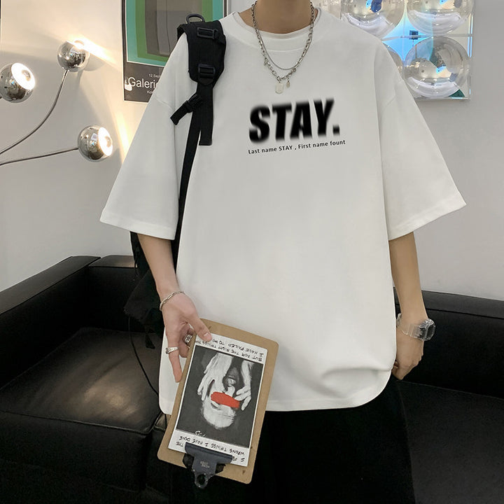 Herren Oversized T-Shirt mit modernem Schriftzug Drune