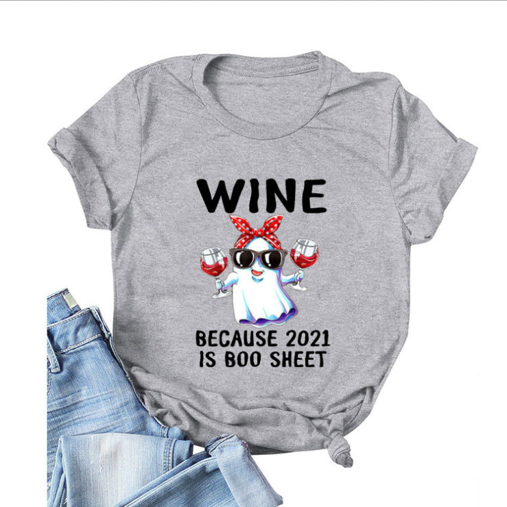 Damen Verspielt Geist-Themen Grafik T-Shirt Drune