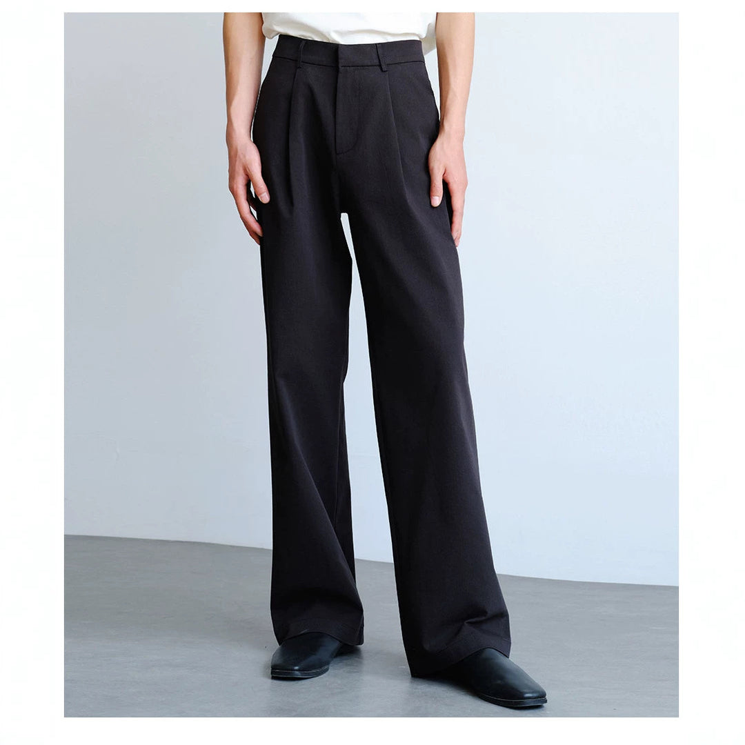 Herren weite hochtaillierte Bundfaltenhose aus Baumwollmix Drune