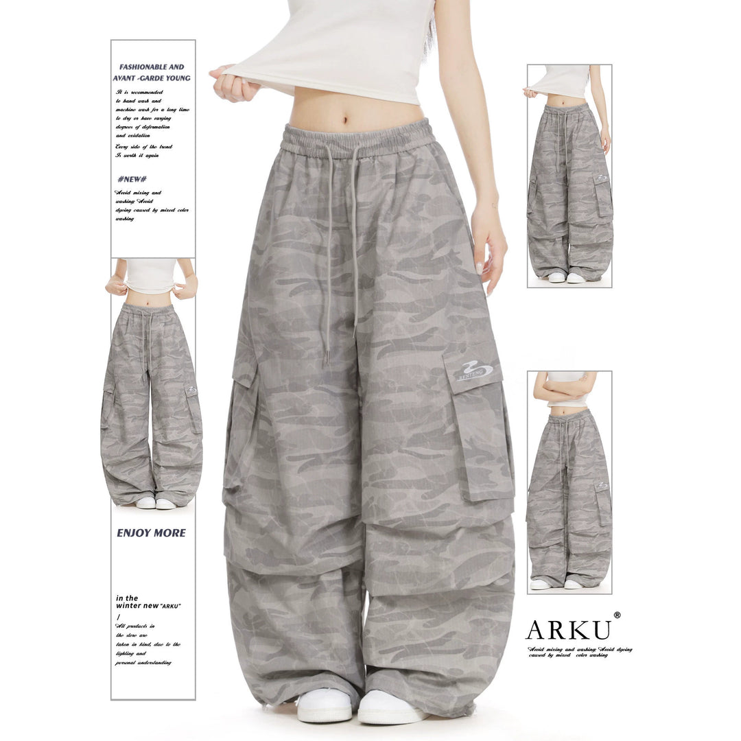 Damen Lässige Cargo-Hose im Camouflage-Design Drune
