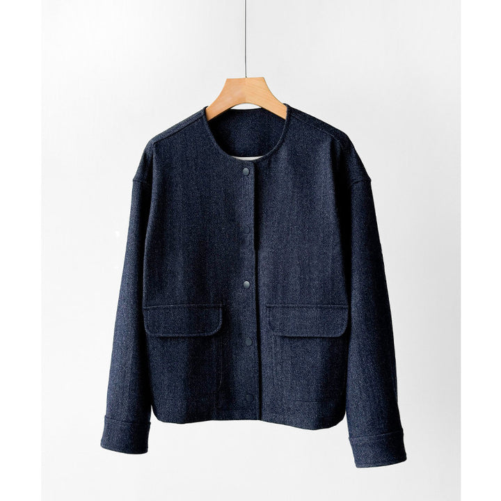 Damen Modische Jacke mit Knöpfen und praktischen Taschen Drune