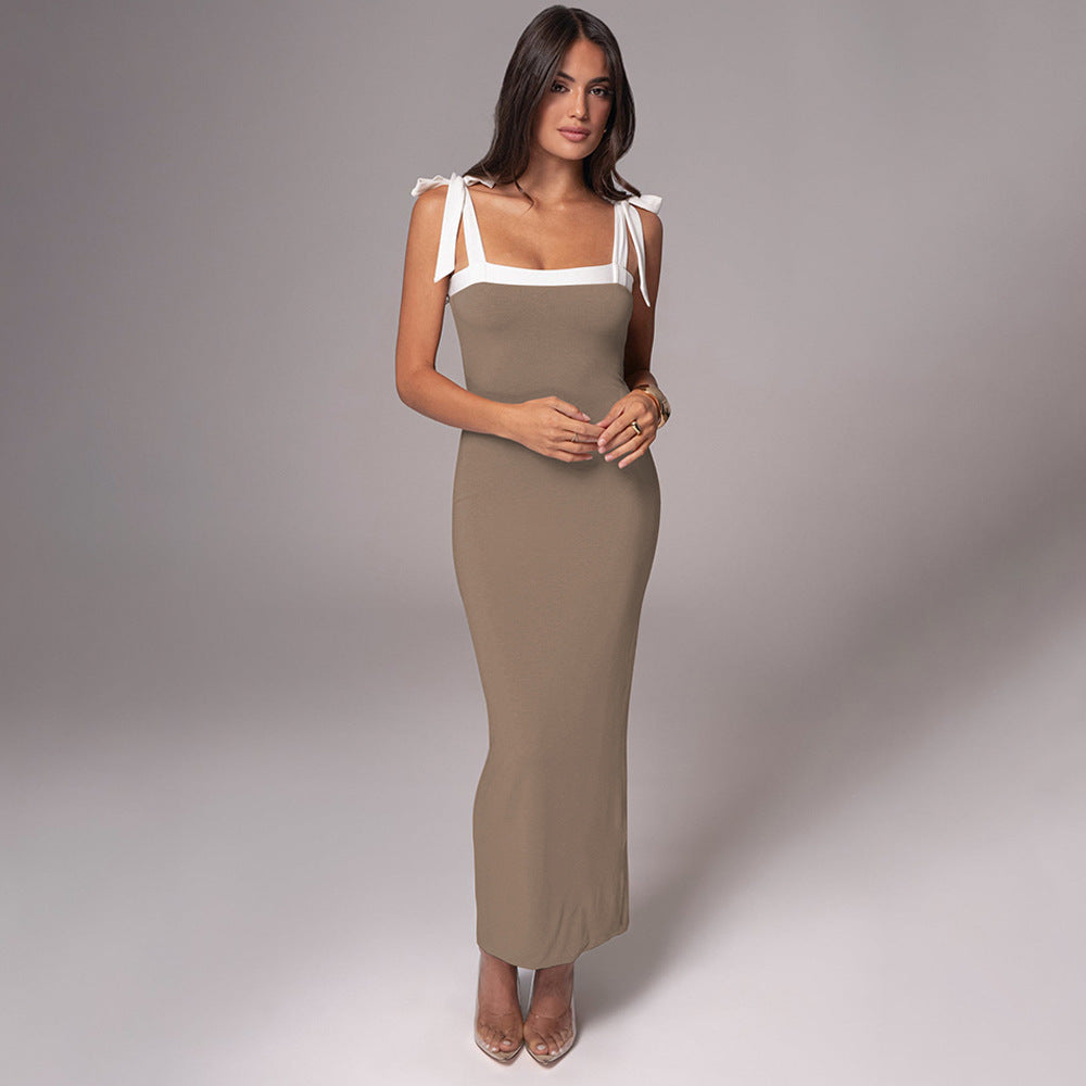 Damen Elegantes Maxikleid mit schicker Schleifen-Detail Drune
