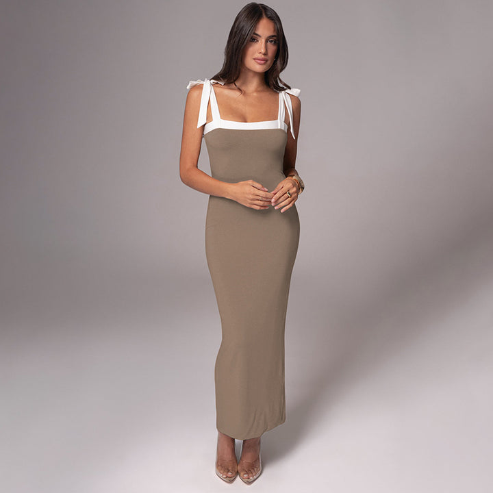 Damen Elegantes Maxikleid mit schicker Schleifen-Detail Drune