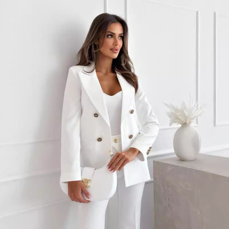 Damen Blazer mit doppelter Knopfverschluss und luxuriösen Details Drune