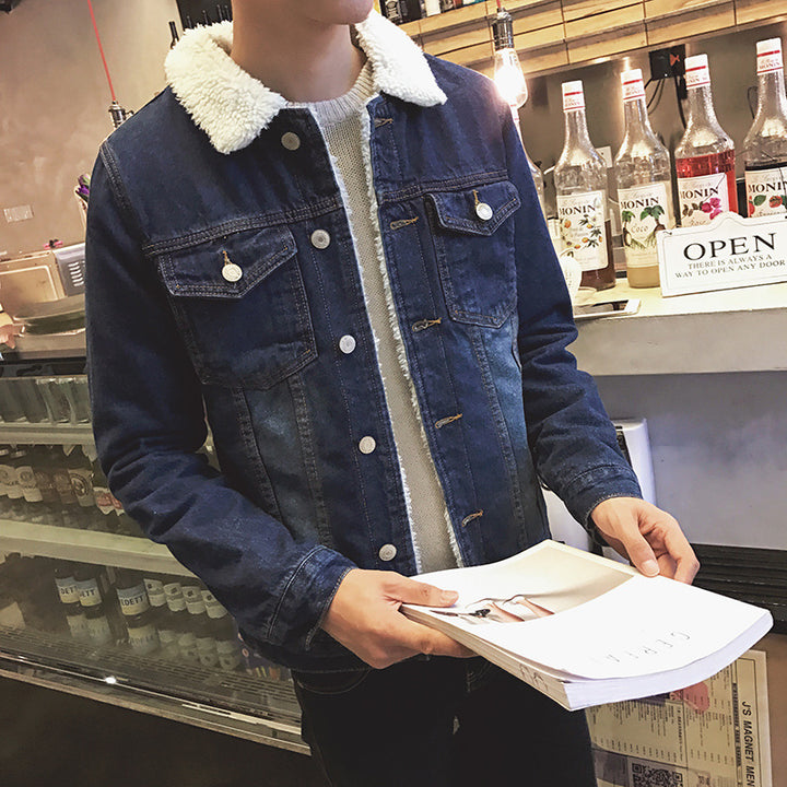 Herren Denim-Jacke mit Teddyfutter Drune