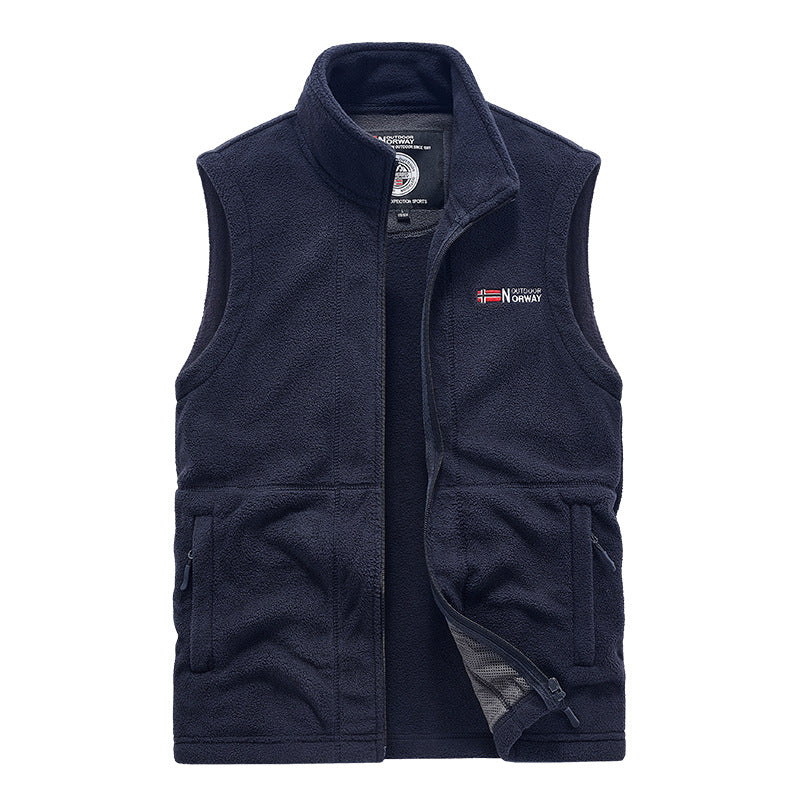 Herren Fleece-Weste mit hohem Kragen und praktischen Taschen Drune