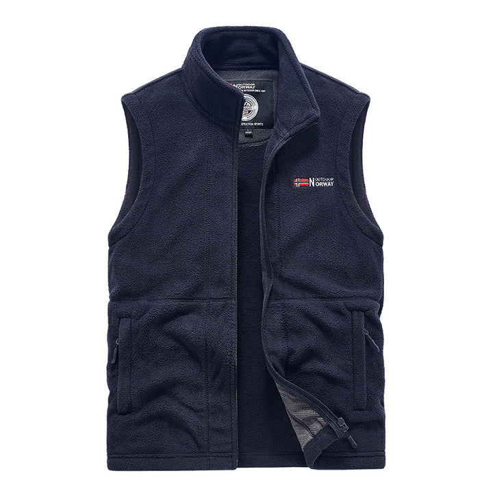 Herren Fleece-Weste mit hohem Kragen und praktischen Taschen Drune