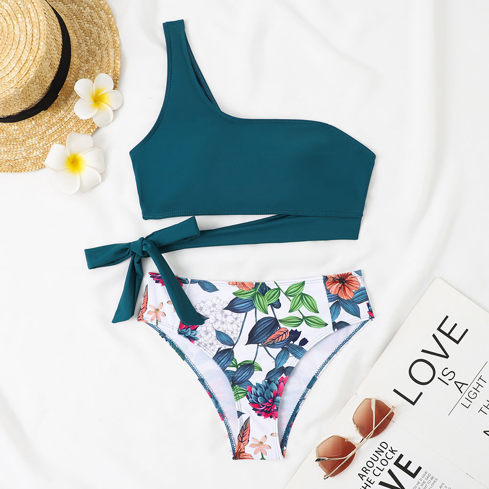 Damen Asymmetrischer Bikini mit verstellbarem Bindegurt Drune