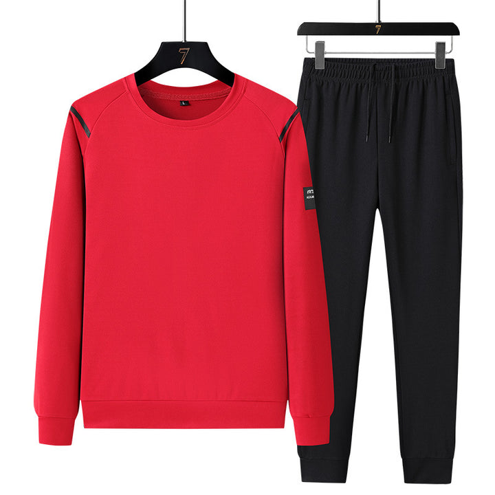 Herren Sportlicher Trainingsanzug-Set mit Reißverschlussjacke, Rundhalsausschnitt-Sweatshirt und Slim-Fit Jogginghose Drune