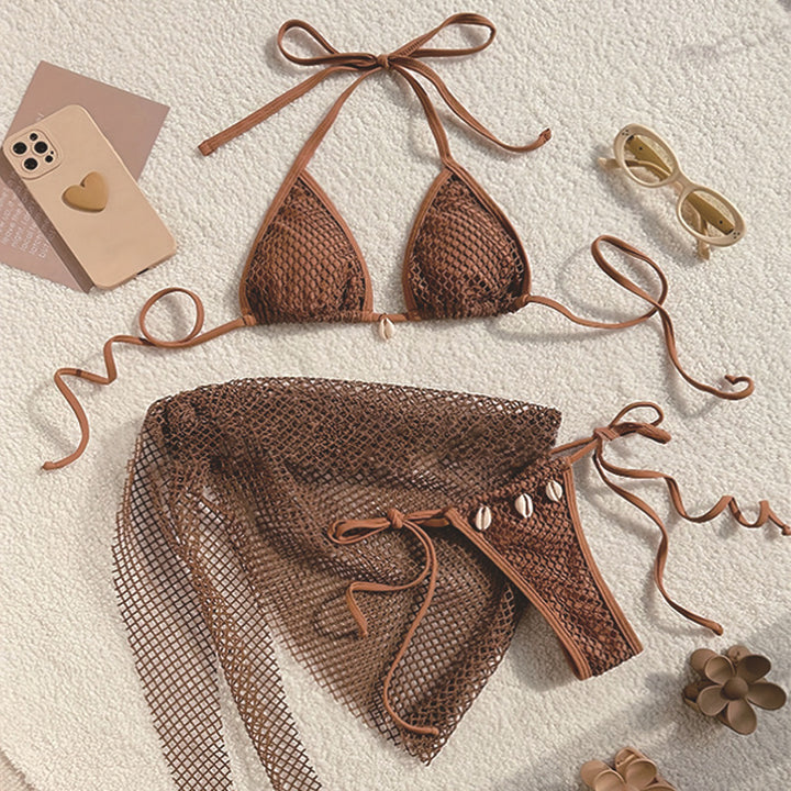 Damen Netz-Bikini-Set mit raffinierten Muschel-Details Drune