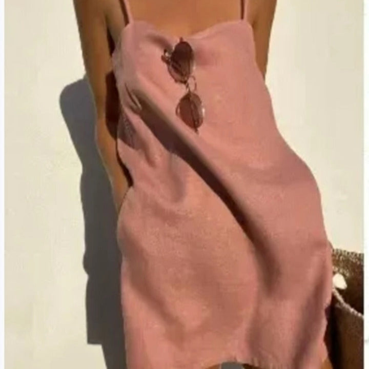 Damen lässiges Trägerkleid aus leichtem Material Drune