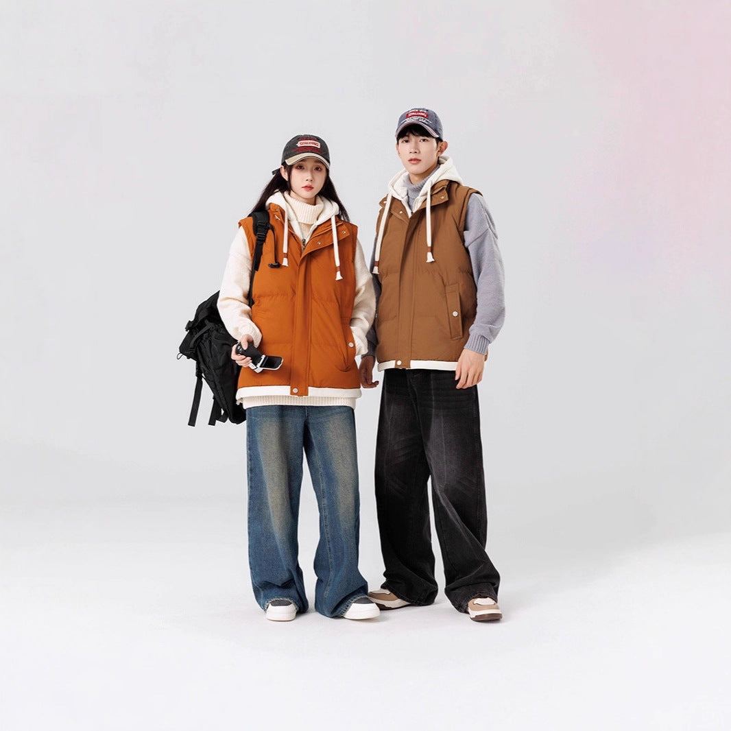 Damen Wattierte Kapuzenweste mit Utility‑Taschen und windabweisender Außenlage Drune