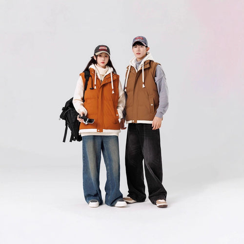 Damen Wattierte Kapuzenweste mit Utility‑Taschen und windabweisender Außenlage Drune