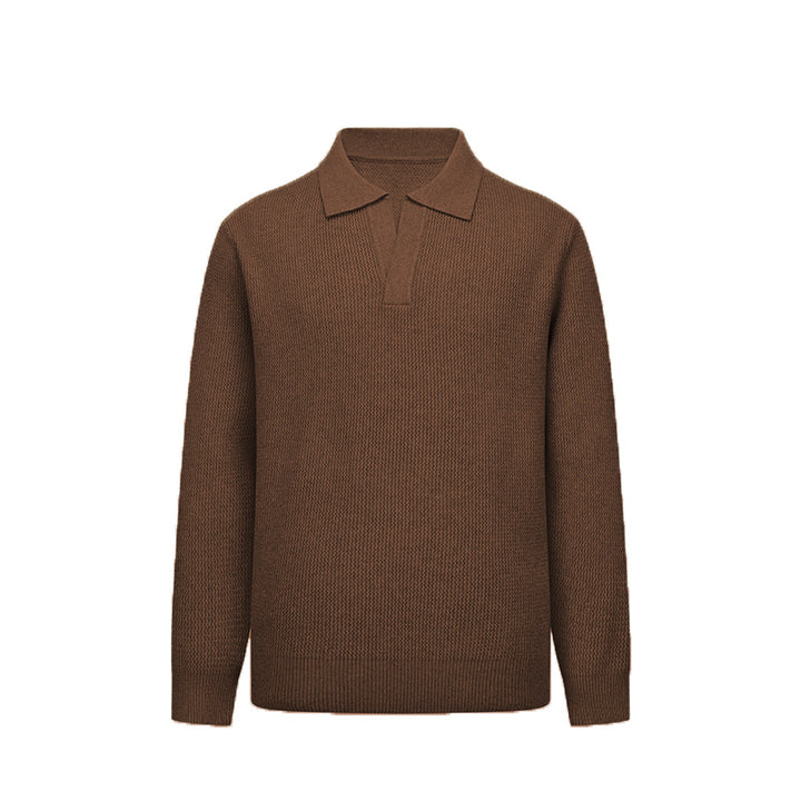 Herren Modisches Langarm Strickpolo Drune