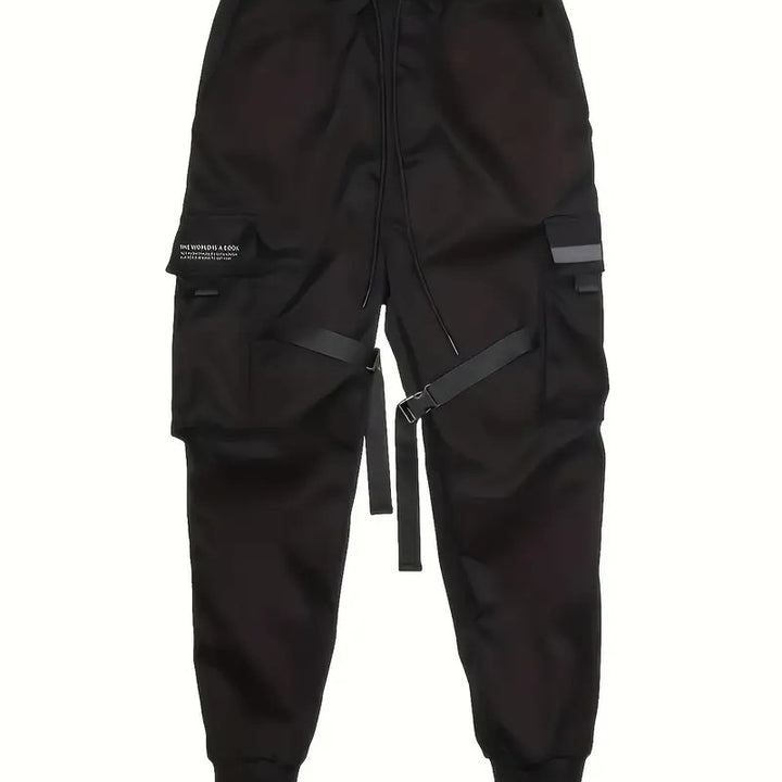Herren Technische Cargo-Jogginghose mit Mehrfachtaschen, Gurtriemen & elastischem Bündchen Drune