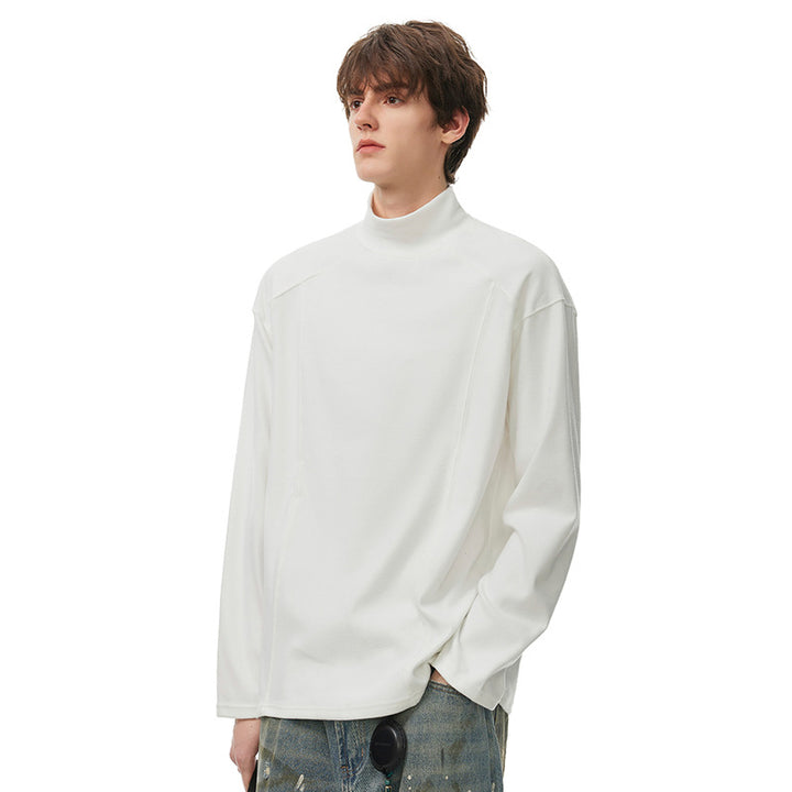 Herren Oversize Rollkragenpullover aus weichem Baumwoll‑Mix mit Raglanärmeln Drune