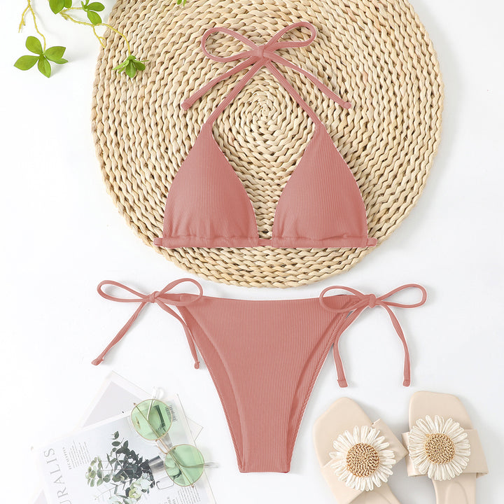 Damen Triangel-Bikini mit verstellbaren Schleifen Drune