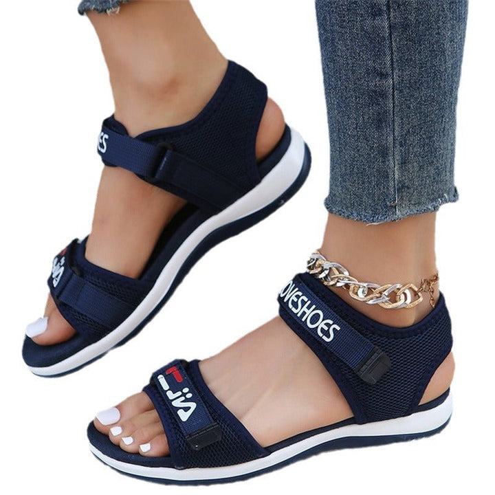 Damen Bequeme Sport-Sandalen mit verstellbarem Riemensystem und atmungsaktivem Mesh-Drune