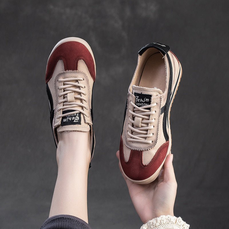 Damen Retro-Style Sneaker mit Premium-Leder und bequemer Sohle Drune