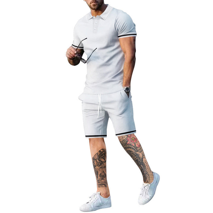 Herren Poloshirt und Shorts-Set mit sportlichen Akzenten Drune