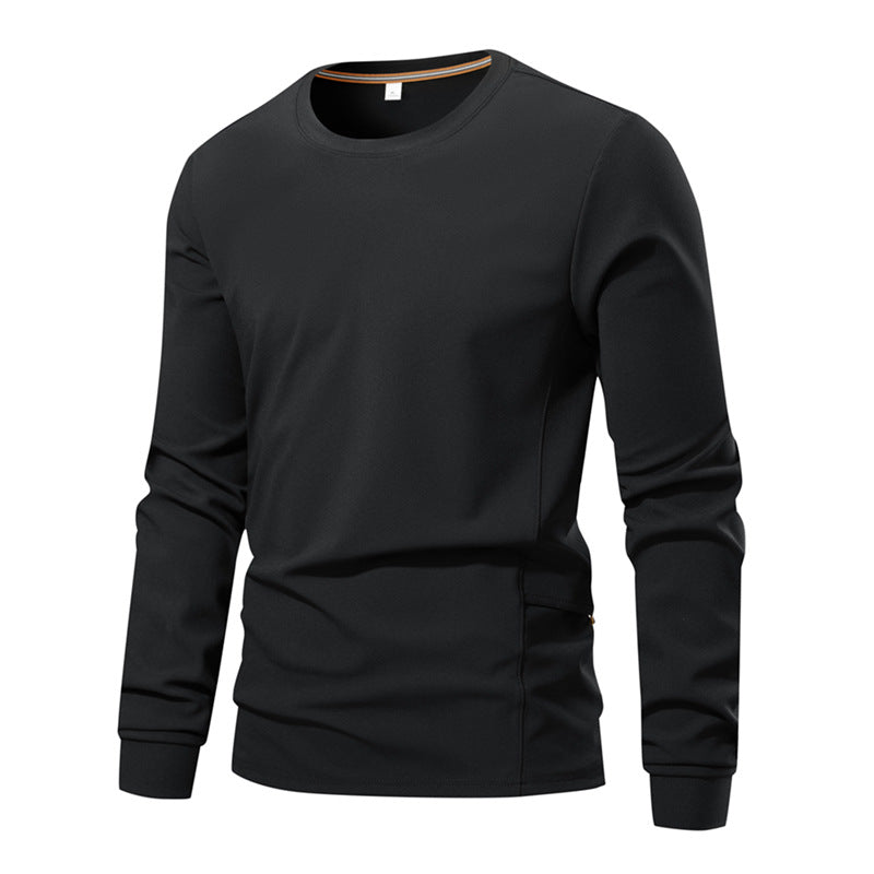 Herren Atmungsaktives Langarm-Technikshirt mit Rundhals und seitlicher Utility-Tasche Drune