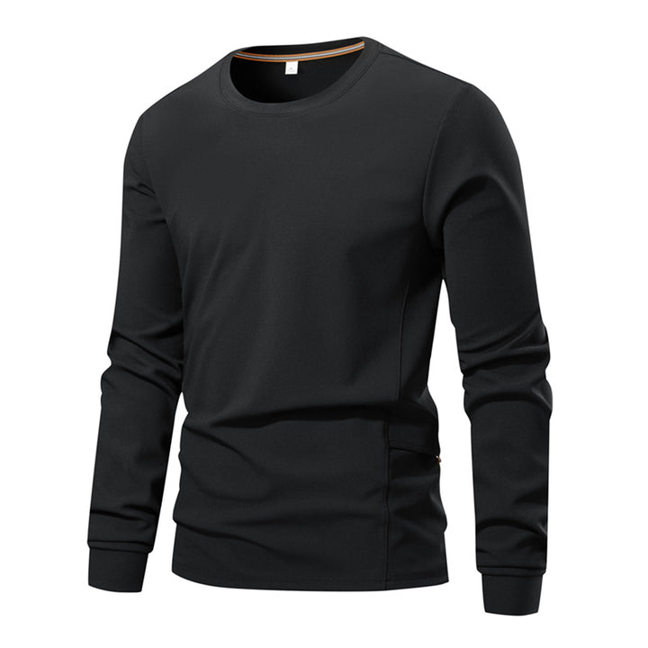 Herren Atmungsaktives Langarm-Technikshirt mit Rundhals und seitlicher Utility-Tasche Drune