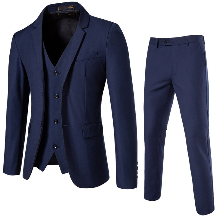 Herren Dreiteiliges tailliertes Anzugset mit Slim‑Sakko, Weste und schmaler Flachbundhose Drune