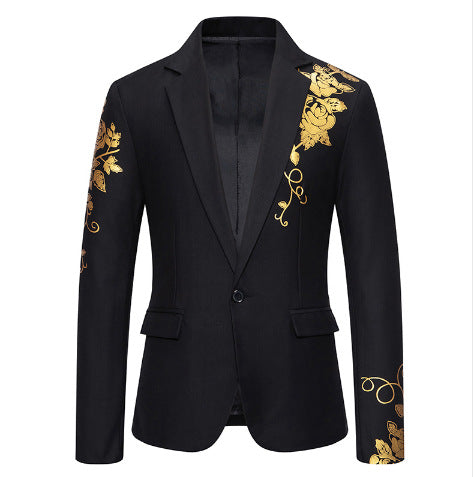 Herren nan eleganter taillierter Smoking-Blazer mit floraler Verzierung Drune
