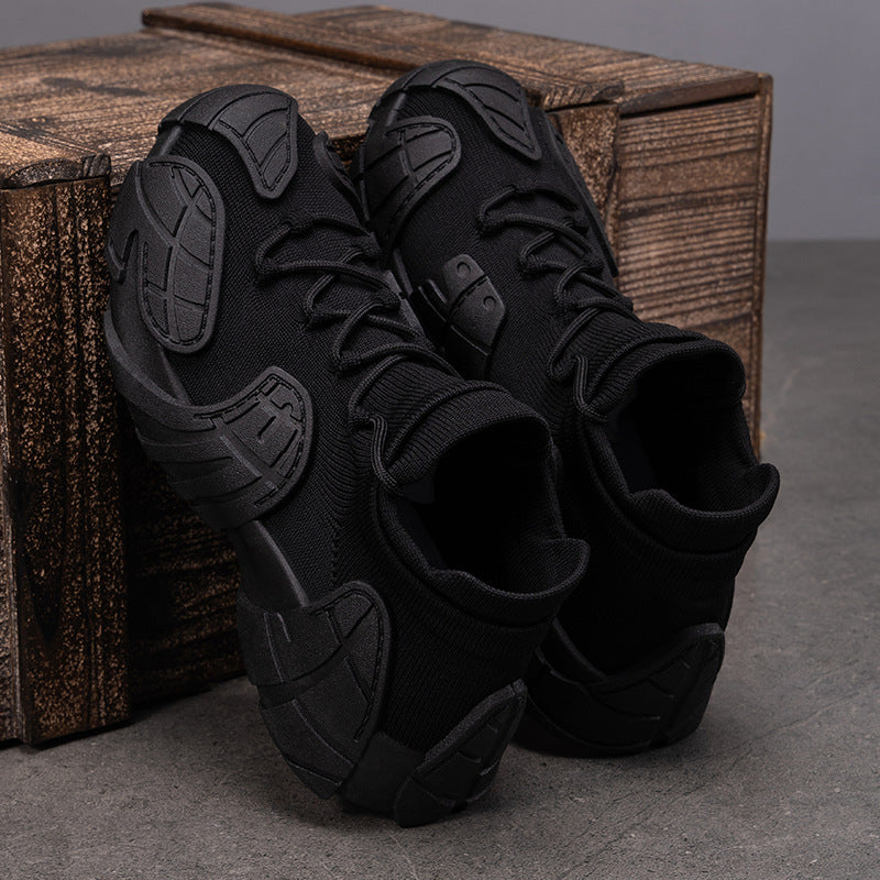 Herren nan robuster taktischer Sneaker mit nahtlosem Strickschaft, stoßdämpfender EVA-Zwischensohle und profiliertem Schutzoverlay Drune