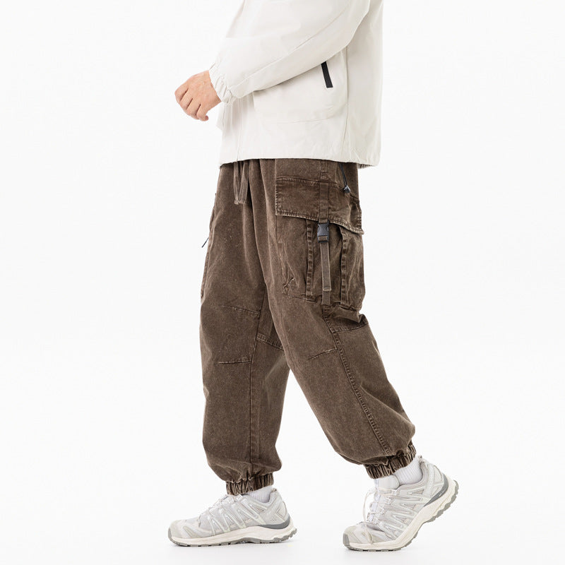 Herren Utility-Cargo-Jogger mit Gummibund, Mehrfachtaschen und Kordelzug Drune