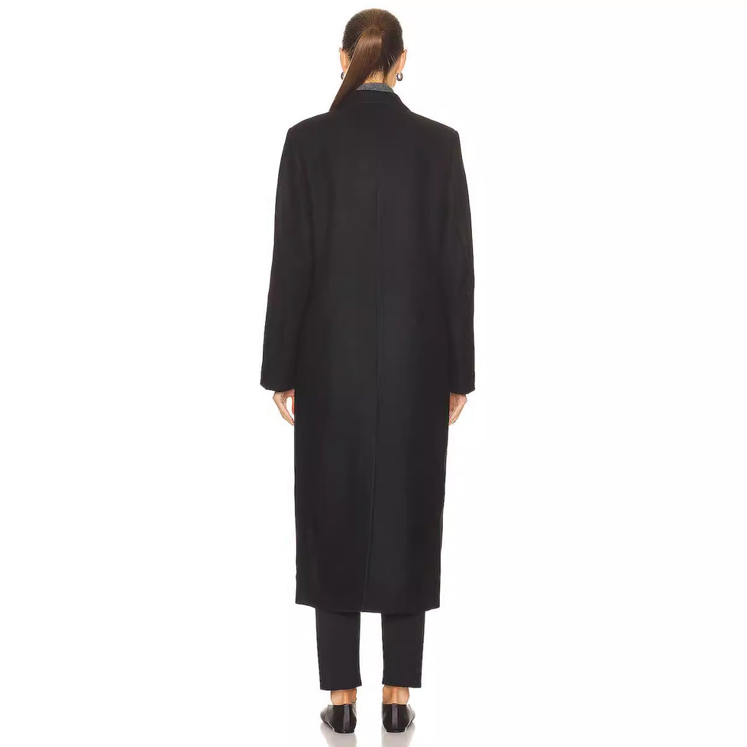 Damen Maxilanger Zweireihiger Wollmix-Longcoat mit maßgeschneidertem Finish Drune