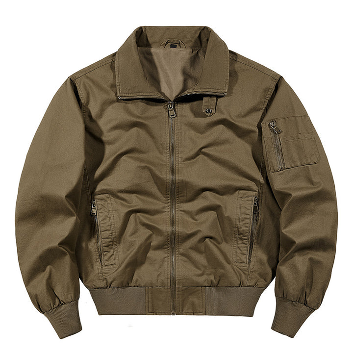 Men's  rugged cotton-blend utility bomber with ribbed trim and zip sleeve pocket Drune