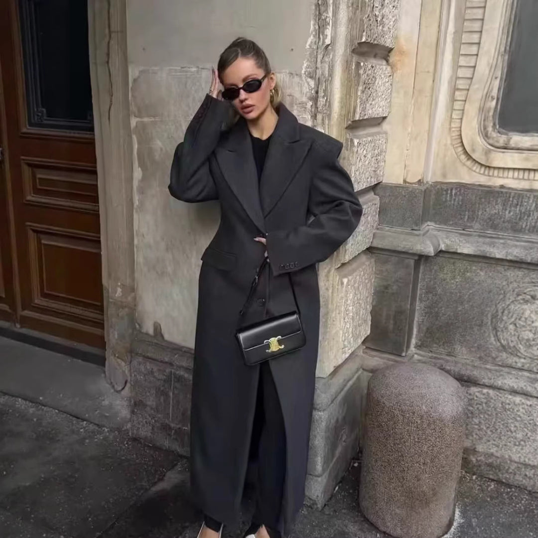 Damen Kurzer Oversize-Mantel mit üppigem Kunstfellkragen Drune