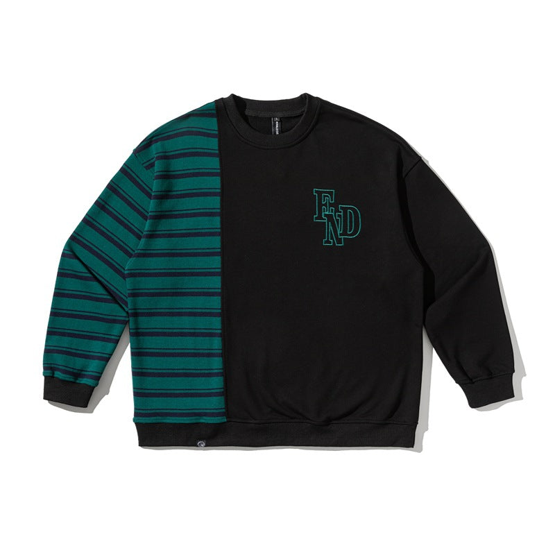 Herren Oversize-Sweatshirt im zweifarbigen Blockdesign mit Streifen Drune