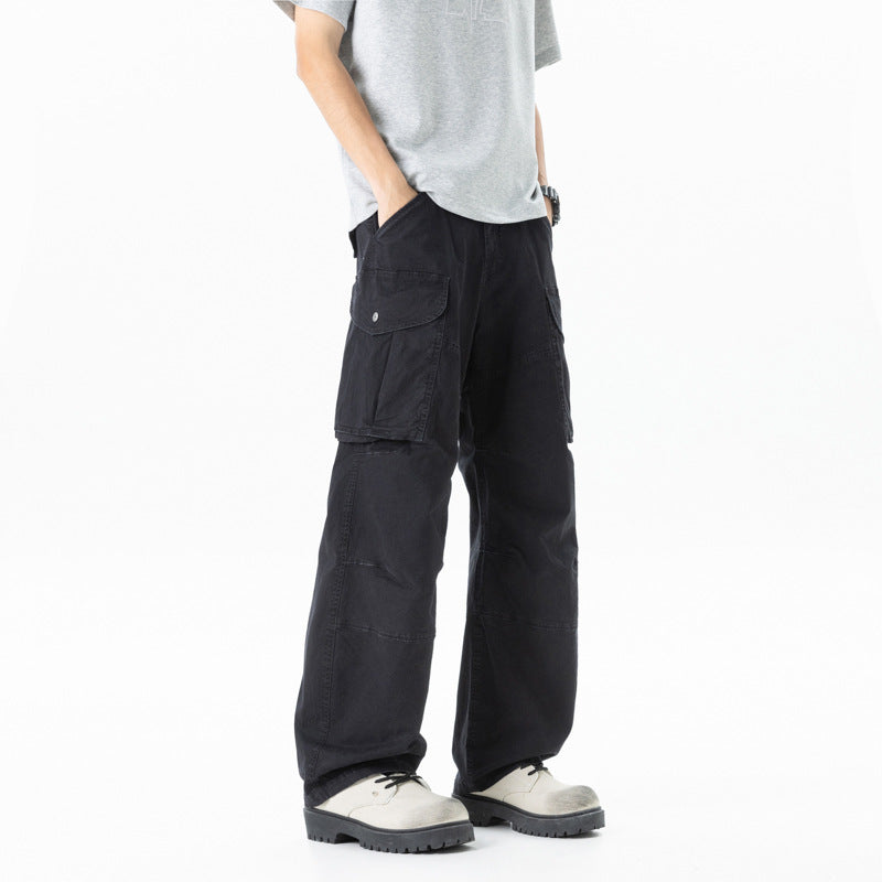 Damen Weite Cargohose mit hohem Bund, Oversize‑Bein und großen Klappentaschen Drune