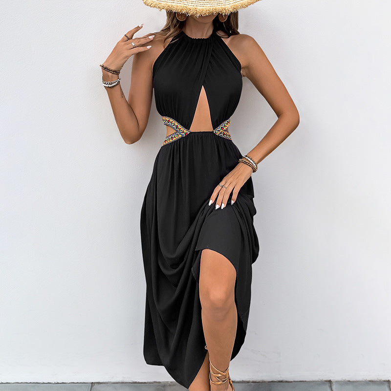 Damen Elegantes Maxikleid mit Raffungen und Cut-Out-Details Drune