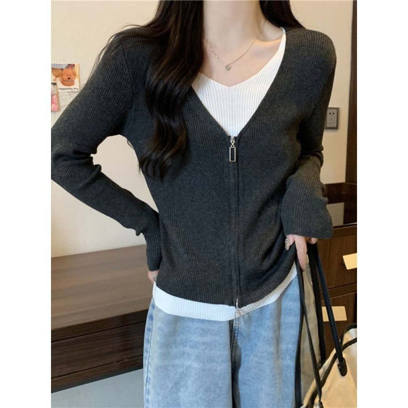 Damen Strickjacke mit hochwertigem Reißverschluss Drune
