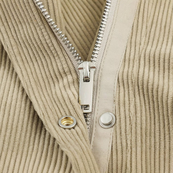 Damen Cordjacke aus Kord mit Taillengürtel und Druckknopfverschlüssen Drune