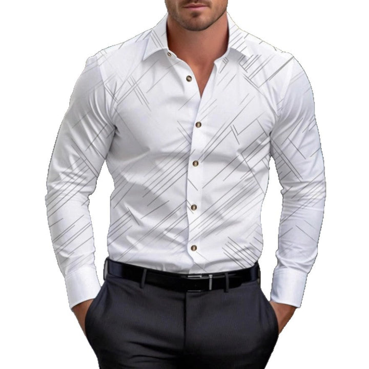 Herren Langarmhemd mit modernem grafischem Design Drune