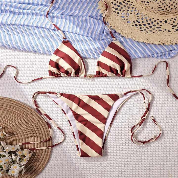 Damen Triangel-Bikini mit gestricktem Detail und eleganten Once-Wave-Trägern Drune