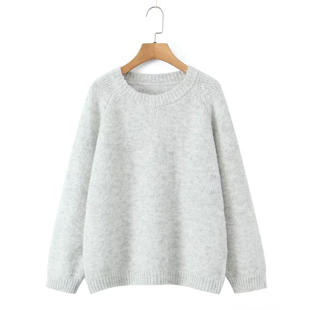 Damen Kuscheliger Strickpullover mit Rundhalsausschnitt Drune