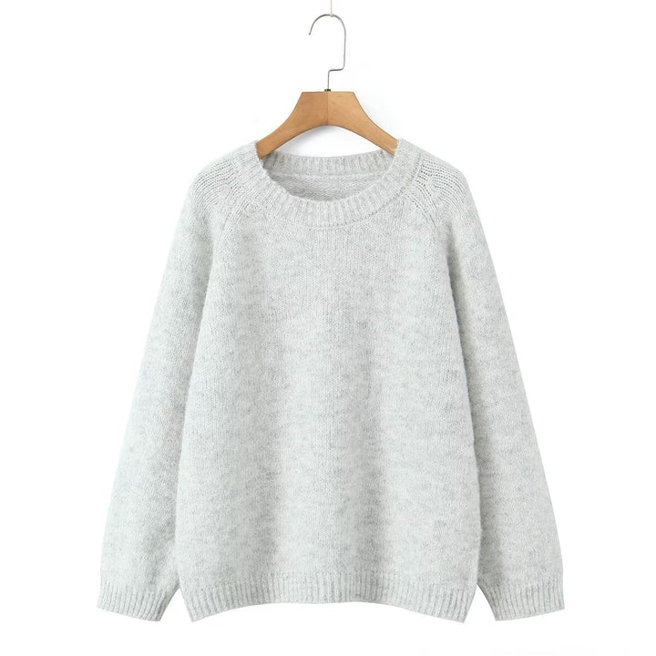 Damen Kuscheliger Strickpullover mit Rundhalsausschnitt Drune