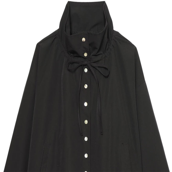 Damen Gekürzte Oversize-Utility-Jacke mit Stehkragen und Kordelzug Drune