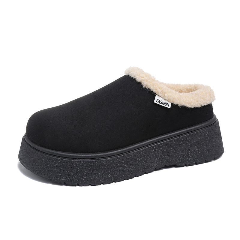 Damen Kuschelige Slipper‑Pantoffeln mit hohem Plateau und Teddyinnenfutter Drune