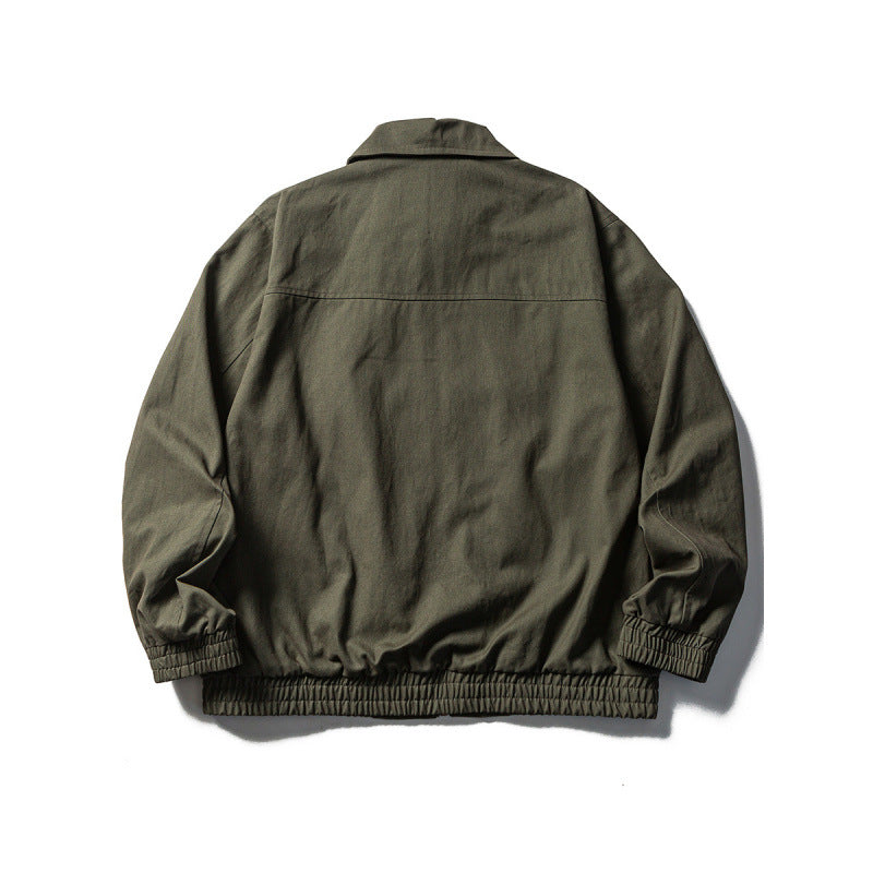 Herren Boxy-Fieldjacke im Utility-Look mit Stehkragen, durchgehendem Reißverschluss und elastischem Saum Drune